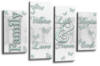 Family Quote White Duck Egg Canvas Wall art picture print multi panel