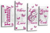 Family Quote White and Plum Canvas Wall art picture print multi panel