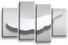 Grey White Dreams feathers canvas wall art picture print multi panel wall art