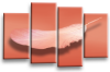 Orange Peach Grey White Dreams feathers canvas wall art picture print multi panel wall art