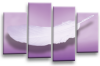 Purple Violet Grey White Dreams feathers canvas wall art picture print multi panel wall art