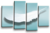 Teal Grey White Dreams feathers canvas wall art picture print multi panel wall art