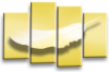 Yellow Grey White Dreams feathers canvas wall art picture print multi panel wall art