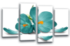 Teal white orchid flower floral canvas wall art picture print multi pane