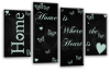 Black duck egg grey Home quote canvas wall art picture print multi panel