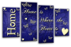 Blue cream grey Home quote canvas wall art picture print multi panel