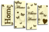 Cream gold brown grey Home quote canvas wall art picture print multi panel
