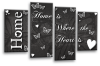Dark grey white Home quote canvas wall art picture print multi panel