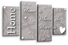 Powder grey white Home quote canvas wall art picture print multi panel