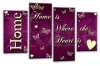 Purple cream grey Home quote canvas wall art picture print multi panel
