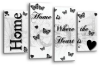 White black grey Home quote canvas wall art picture print multi panel