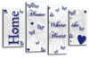 White blue grey Home quote canvas wall art picture print multi panel
