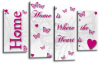 White pink plum grey Home quote canvas wall art picture print multi panel