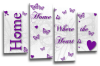 White purple grey Home quote canvas wall art picture print multi panel