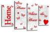 White red grey Home quote canvas wall art picture print multi panel