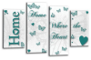 White teal grey Home quote canvas wall art picture print multi panel