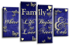 Blue cream grey family quote multi panel canvas wall art picture print