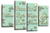 Duck egg cream grey family quote multi panel canvas wall art picture print