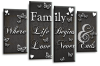 Dark grey white family quote multi panel canvas wall art picture print