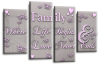 Powder grey pink family quote multi panel canvas wall art picture print