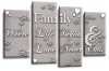 Powder grey white family quote multi panel canvas wall art picture print