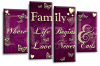 Purple cream family quote multi panel canvas wall art picture print