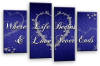 Blue white cream grey Love heart quote canvas wall art picture print