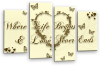 Cream gold brown grey Love heart quote canvas wall art picture print