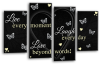 Black cream live love laugh canvas wall art picture print multi panel
