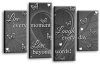 Powder grey white live love laugh canvas wall art picture print multi panel