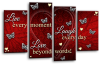 Red Cream white live love laugh canvas wall art picture print multi panel