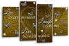 Gold cream white live love laugh canvas wall art picture print multi panel