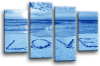 Seascape, sunset beach love in the sand canvas wall art picture print