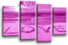 Seascape, sunset beach love in the sand 2 tone purple canvas wall art picture print