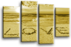 Seascape, sunset beach love in the sand 2 tone sepia canvas wall art picture print