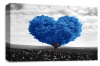 Blue Black White Love Heart Tree canvas wall art picture print