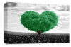 Green Black White Love Heart Tree canvas wall art picture print