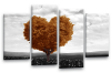 Gold grey black white abstract love heart tree canvas wall art multi panel