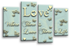 Love quote duck egg white canvas wall art picture print multi panel