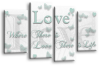 White Duck Egg grey love quote canvas wall art picture print multi panel