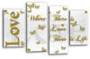 White Gold grey love quote canvas wall art picture print multi panel