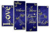White Blue grey love quote canvas wall art picture print multi panel