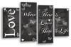 White grey love quote canvas wall art picture print multi panel