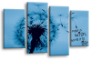 Make a wish quote blue black grey canvas wall art picture print multi panel