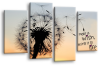 Make a wish quote orange grey canvas wall art picture print multi panel