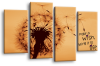 Make a wish quote orange grey black canvas wall art picture print multi panel