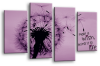 Make a wish quote purple grey black canvas wall art picture print multi panel