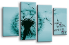 Make a wish quote teal grey black canvas wall art picture print multi panel