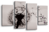 Make a wish quote grey black canvas wall art picture print multi panel