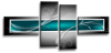 Large abstract teal grey black canvas wall art picture print